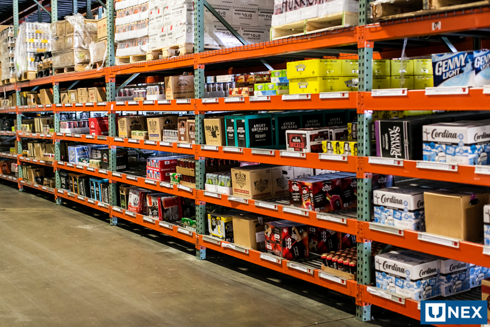 Beverage & Keg Storage product in warehouse setting