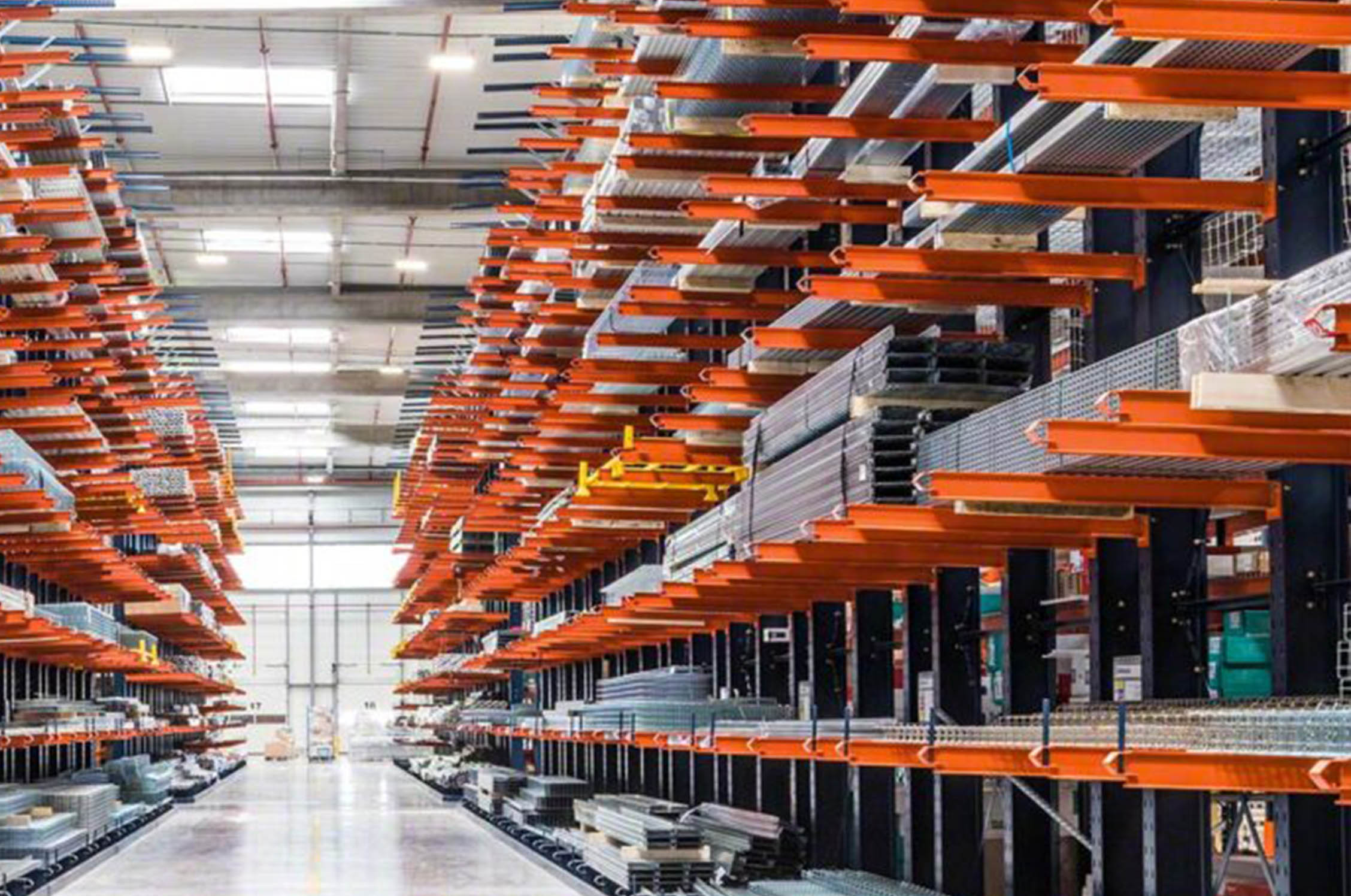 Cantilever Rack product in warehouse setting